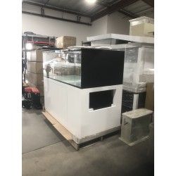 72x36x36" Peninsula With Alloy White Stand ( 400Gal ) Low Iron Glass