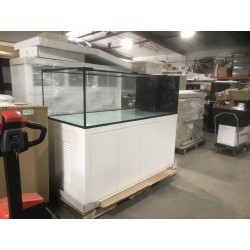 72x36x36" Peninsula With Alloy White Stand ( 400Gal ) Low Iron Glass