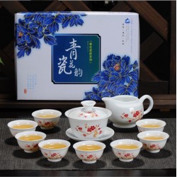 Red Flowers Tea Set