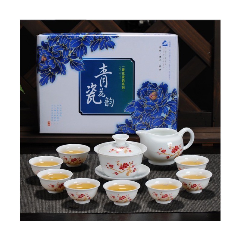 Red Flowers Tea Set