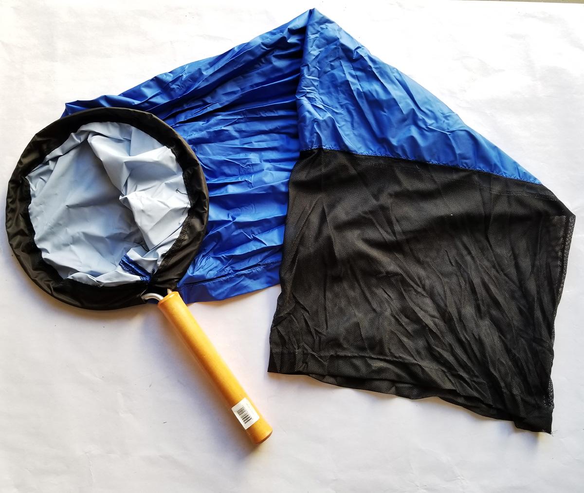 (image for) Koi Sock Net w/ Wood Handle 12" Diameter BLUE COLOR