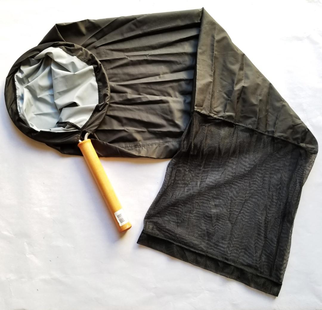 (image for) Koi Sock Net w/ Wood Handle 14" Diameter BLACK COLOR